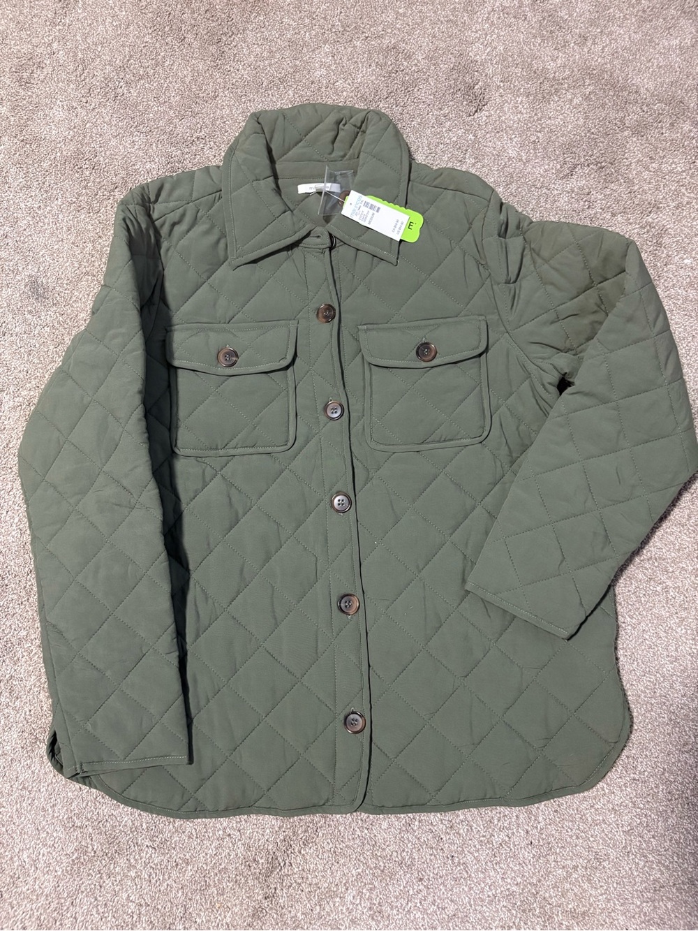 Maurices Olive Green Quilted Utility Jacket